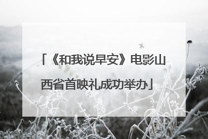 《和我说早安》电影山西省首映礼成功举办