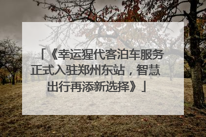 《幸运猩代客泊车服务正式入驻郑州东站，智慧出行再添新选择》