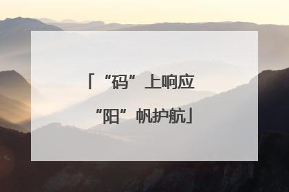 “码”上响应 “阳”帆护航