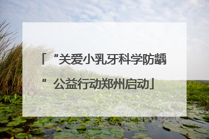 “关爱小乳牙科学防龋”公益行动郑州启动
