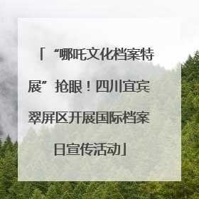 “哪吒文化档案特展”抢眼！四川宜宾翠屏区开展国际档案日宣传活动