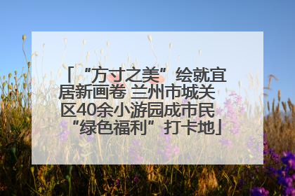“方寸之美”绘就宜居新画卷 兰州市城关区40余小游园成市民“绿色福利”打卡地
