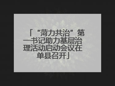 “菏力共治”第一书记助力基层治理活动启动会议在单县召开