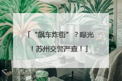 “飙车炸街”？曝光！苏州交警严查！