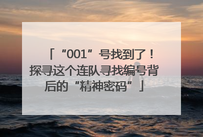 “001”号找到了！探寻这个连队寻找编号背后的“精神密码”