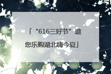 “616三好节”邀您乐购湖北嗨今夏