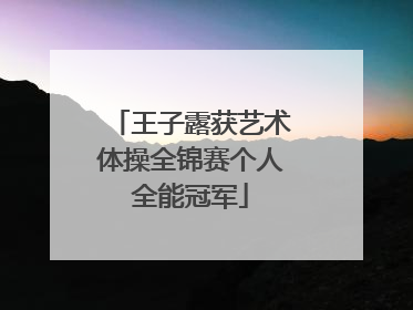 王子露获艺术体操全锦赛个人全能冠军
