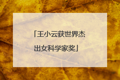 王小云获世界杰出女科学家奖