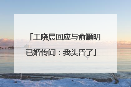 王晓晨回应与俞灏明已婚传闻：我头昏了