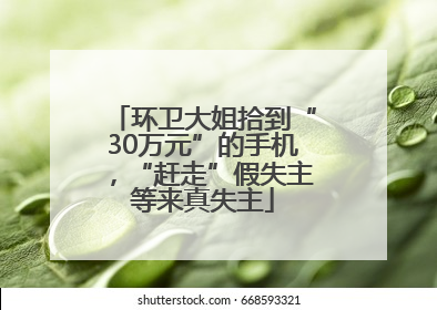环卫大姐拾到“30万元”的手机，“赶走”假失主等来真失主