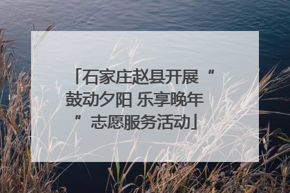 石家庄赵县开展“鼓动夕阳 乐享晚年”志愿服务活动
