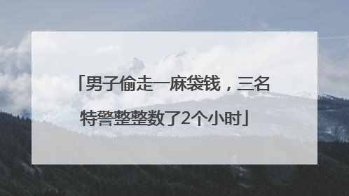 男子偷走一麻袋钱，三名特警整整数了2个小时