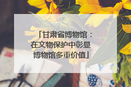 甘肃省博物馆：在文物保护中彰显博物馆多重价值