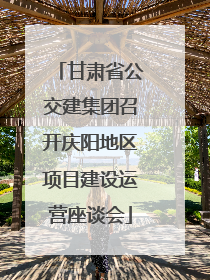 甘肃省公交建集团召开庆阳地区项目建设运营座谈会