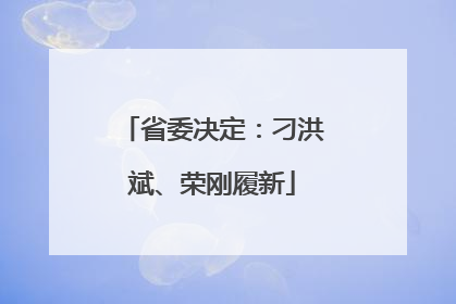 省委决定：刁洪斌、荣刚履新