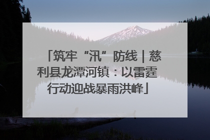 筑牢“汛”防线｜慈利县龙潭河镇：以雷霆行动迎战暴雨洪峰