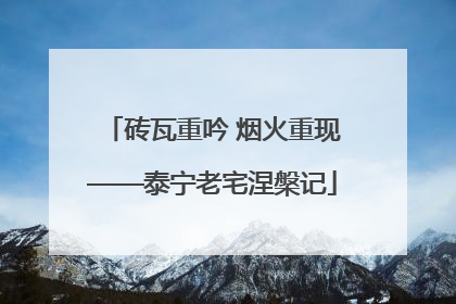 砖瓦重吟 烟火重现——泰宁老宅涅槃记