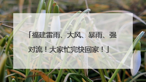 福建雷雨、大风、暴雨、强对流！大家忙完快回家！