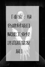秦安：绿色建材项目赋能工业经济高质量发展