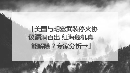 美国与胡塞武装停火协议漏洞百出 红海危机真能解除？专家分析→