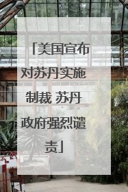 美国宣布对苏丹实施制裁 苏丹政府强烈谴责