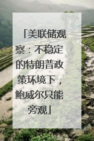 美联储观察：不稳定的特朗普政策环境下，鲍威尔只能旁观