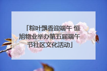 粽叶飘香迎端午 恒旭物业举办第五届端午节社区文化活动