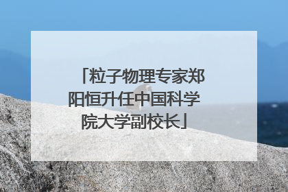 粒子物理专家郑阳恒升任中国科学院大学副校长