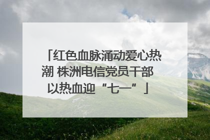 红色血脉涌动爱心热潮 株洲电信党员干部以热血迎“七一”