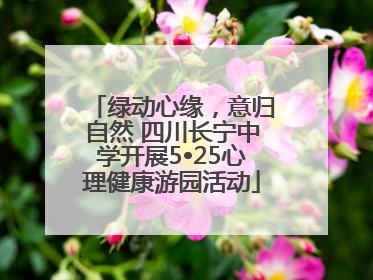绿动心缘，意归自然 四川长宁中学开展5•25心理健康游园活动