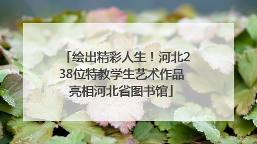 绘出精彩人生！河北238位特教学生艺术作品亮相河北省图书馆