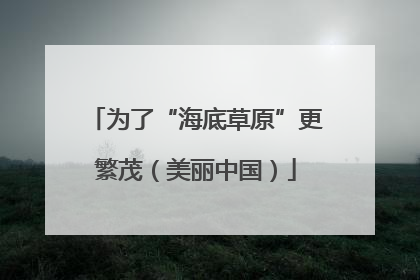 为了“海底草原”更繁茂（美丽中国）