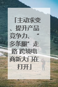 主动求变、提升产品竞争力、“多条腿”走路 跨境电商新大门在打开
