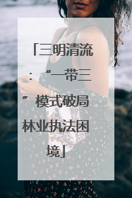三明清流：“一带三”模式破局林业执法困境
