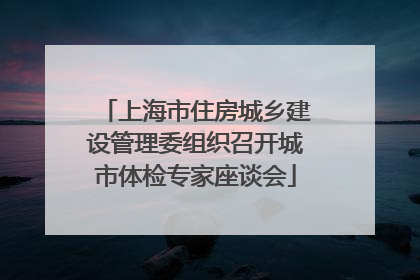 上海市住房城乡建设管理委组织召开城市体检专家座谈会
