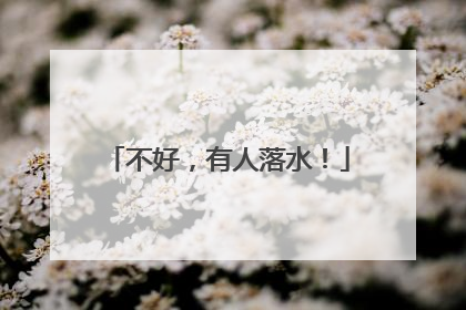 不好，有人落水！