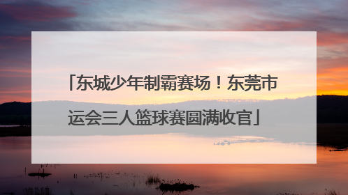 东城少年制霸赛场！东莞市运会三人篮球赛圆满收官