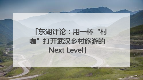 东湖评论：用一杯“村咖”打开武汉乡村旅游的Next Level