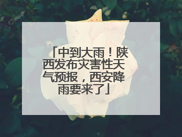 中到大雨！陕西发布灾害性天气预报，西安降雨要来了
