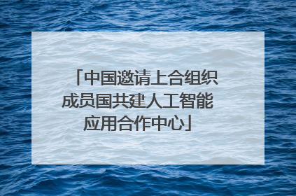 中国邀请上合组织成员国共建人工智能应用合作中心