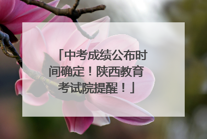 中考成绩公布时间确定！陕西教育考试院提醒！