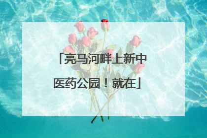 亮马河畔上新中医药公园！就在