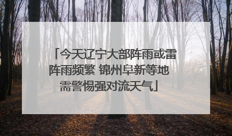今天辽宁大部阵雨或雷阵雨频繁 锦州阜新等地需警惕强对流天气