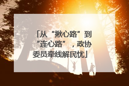 从“揪心路”到“连心路”，政协委员牵线解民忧