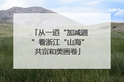 从一道“加减题”看浙江“山海”共富和美画卷