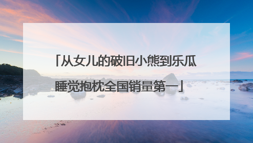 从女儿的破旧小熊到乐瓜睡觉抱枕全国销量第一