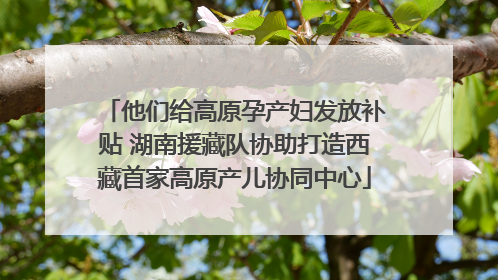 他们给高原孕产妇发放补贴 湖南援藏队协助打造西藏首家高原产儿协同中心