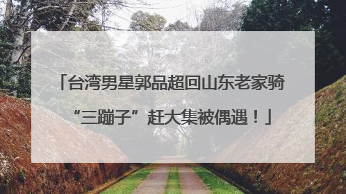 台湾男星郭品超回山东老家骑“三蹦子”赶大集被偶遇！
