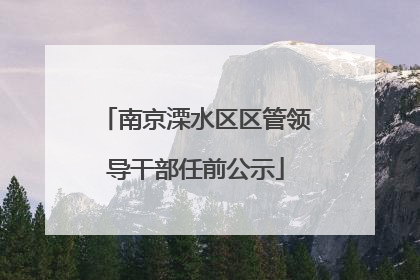 南京溧水区区管领导干部任前公示