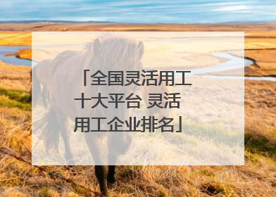 全国灵活用工十大平台 灵活用工企业排名